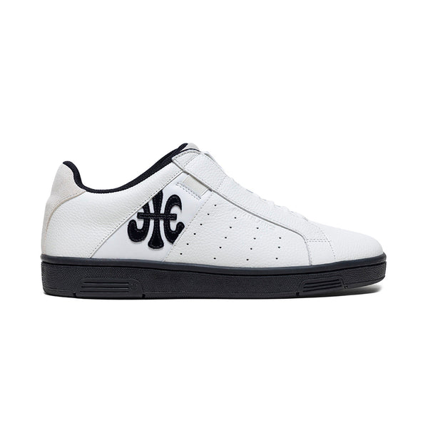royal elastics Men's Icon OG White Black Logo Leather Sneakers 01951-009