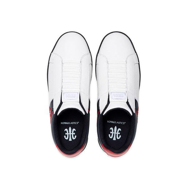 Royal Elastics Men's Icon OG White Black Red Logo Leather Sneakers 001952-091