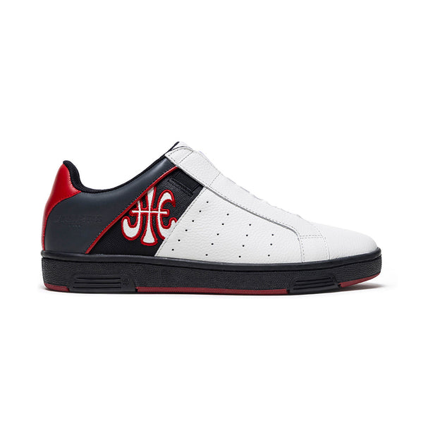 royal elastics Men's Icon OG White Black Red Logo Leather Sneakers 001952-091