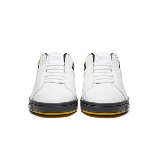 Royal Elastics Men's Icon OG White Black Yellow Logo Leather Sneakers 001952-039