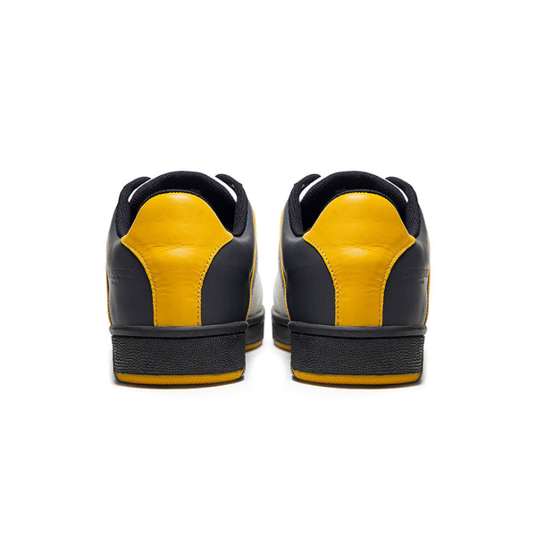 Royal Elastics Men's Icon OG White Black Yellow Logo Leather Sneakers 001952-039