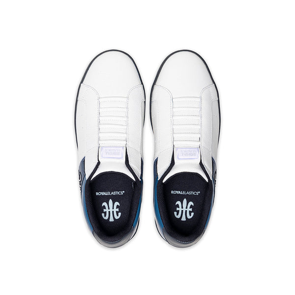 Royal Elastics Men's Icon OG White Blue Black Logo Leather Sneakers 001952-059