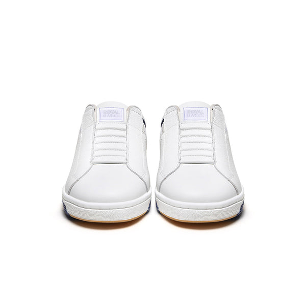 Royal Elastics Men's Icon OG White Blue Logo Leather Sneakers 001953-055