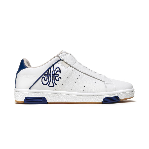 royal elastics Men's Icon OG White Blue Logo Leather Sneakers 001953-055