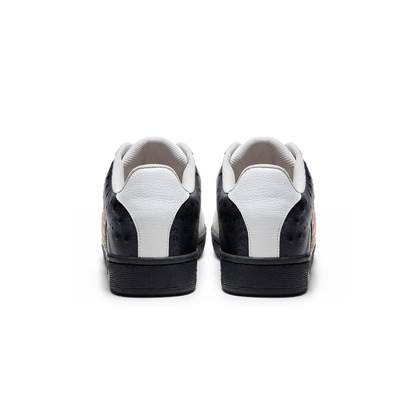 Royal Elastics Men's Icon OG White Brown Black Logo Leather Sneakers 01943-079