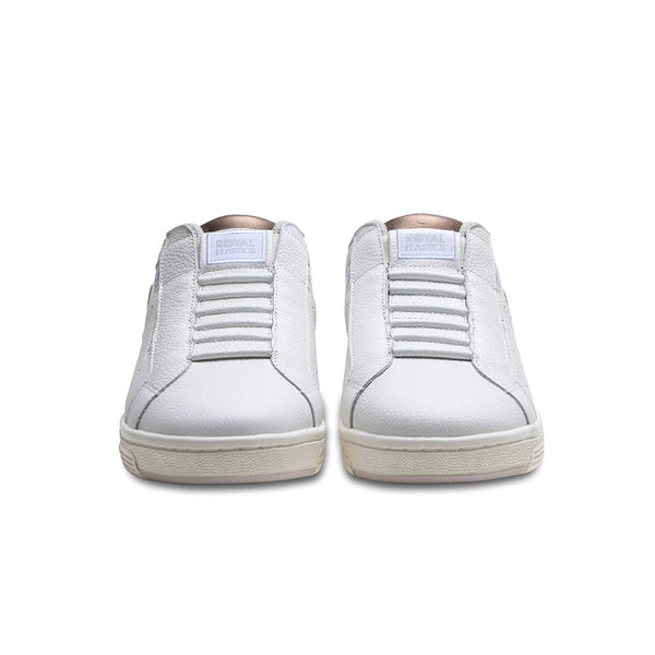 Royal Elastics Men's Icon OG White Gold Logo Leather Sneakers 01951-007