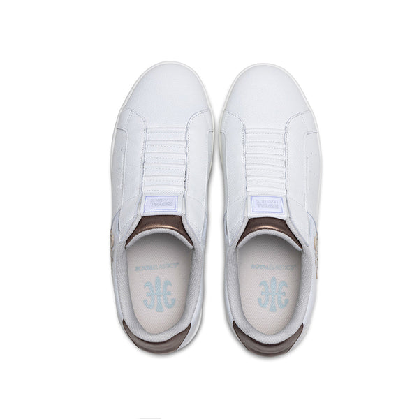 Royal Elastics Men's Icon OG White Gold Logo Leather Sneakers 01951-007