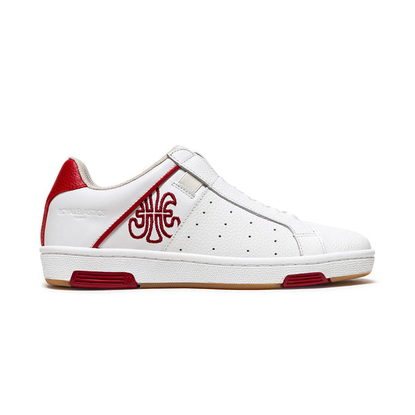 royal elastics Men's Icon OG White Red Logo Leather Sneakers 001953-001