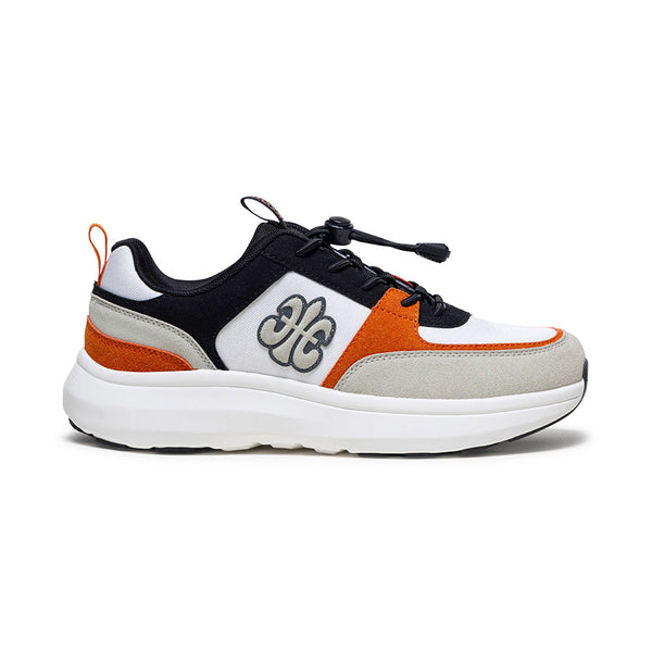 royal elastics Men's Riviera White Black Orange Casual Sneakers 07843-029