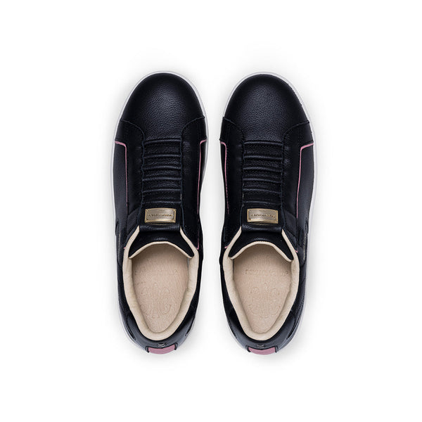 Royal Elastics Women's Adelaide Lux Black Pink Leather Sneakers 92723-991