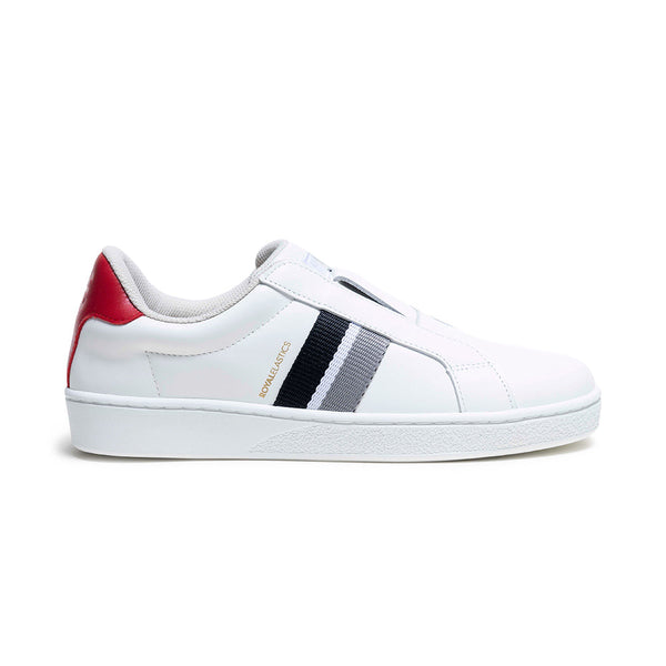 royal elastics Women's Bishop White Black Red Leather Sneakers 91742-081