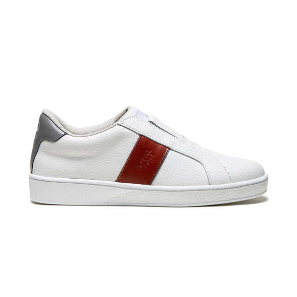 royal elastics Women's Bishop White Orange Gray Leather Sneakers 91733-028