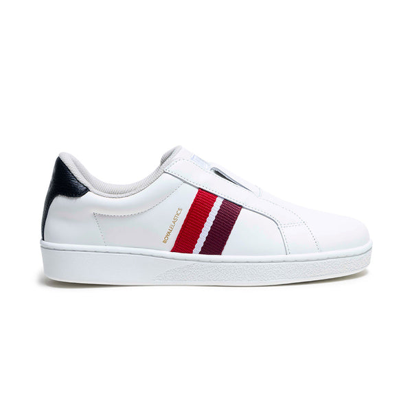 royal elastics Women's Bishop White Red Black Leather Sneakers 91742-019