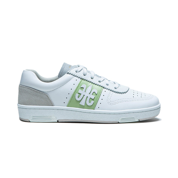 royal elastics Women's Dreamer White Green Logo Leather Sneakers 98114-048