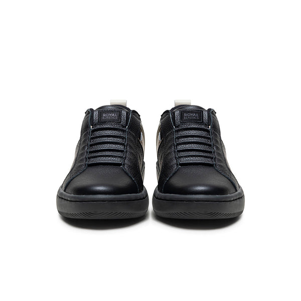 Royal Elastics Women's Icon 2.0 Black Beige Gray Logo Leather Sneakers 96551-997