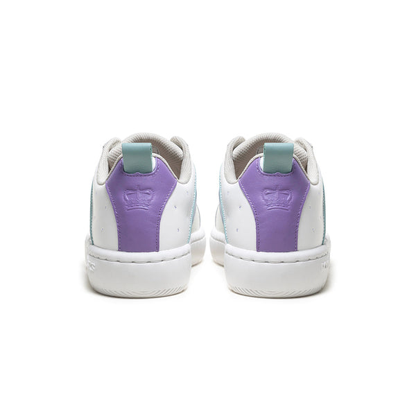 Royal Elastics Women's Icon 2.0 White Blue Purple Logo Leather Sneakers 96551-056