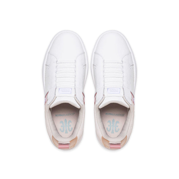 Royal Elastics Women's Icon 2.0 White Pink Beige Logo Leather Sneakers 906553-001