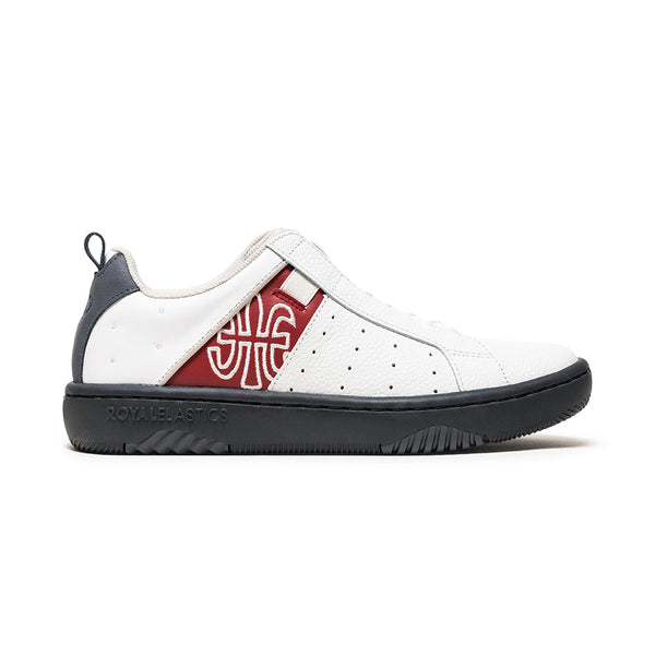 royal elastics Women's Icon 2.0 White Red Black Logo Leather Sneakers 96551-019