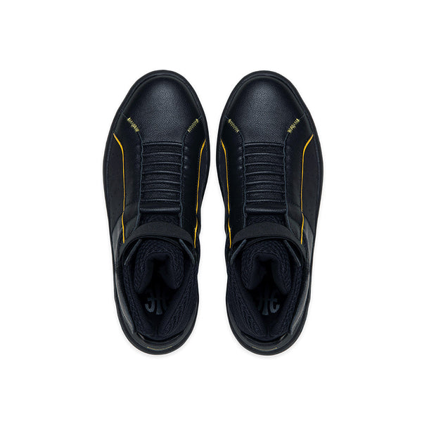 Royal Elastics Women's Icon 2.0X Hi Black Yellow Hi Top Leather Sneakers 96423-993