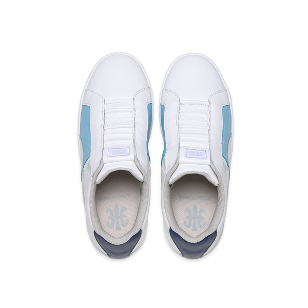 Royal Elastics Women's Icon Dots White Blue Logo Leather Sneakers 91933-005