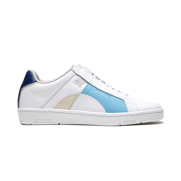 royal elastics Women's Icon Dots White Blue Logo Leather Sneakers 91933-005
