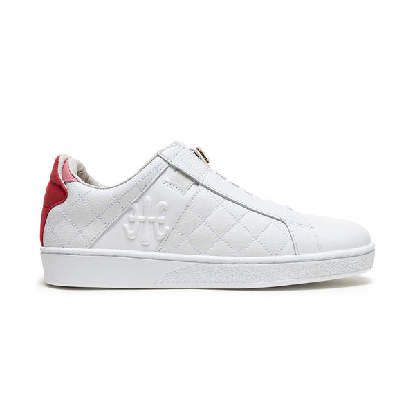 royal elastics Women's Icon Lux White Red Leather Sneakers 92543-001