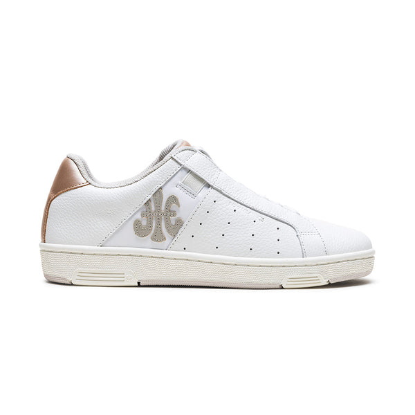 royal elastics Women's Icon OG White Gold Logo Leather Sneakers 91951-070