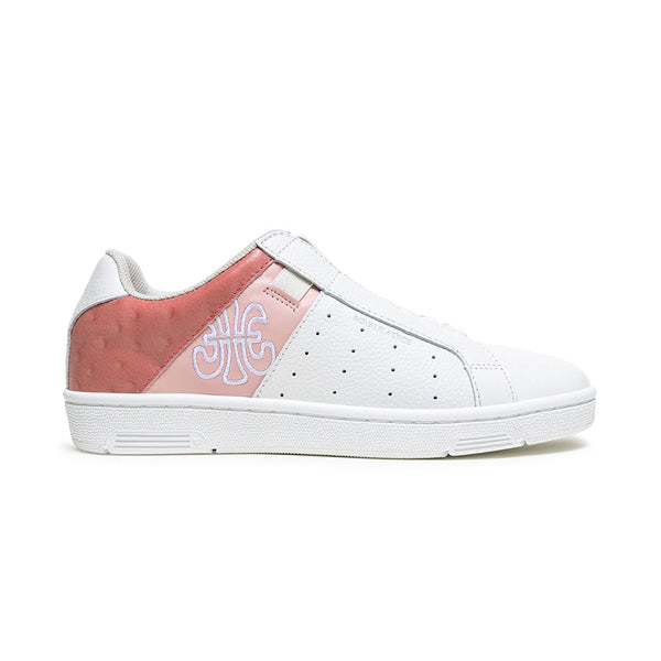 royal elastics Women's Icon OG White Pink Logo Leather Sneakers 91943-011
