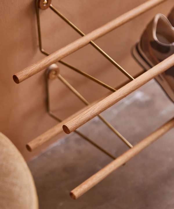 Royal Republiq Shoe Rack - Oak & Brass - WeDoWood