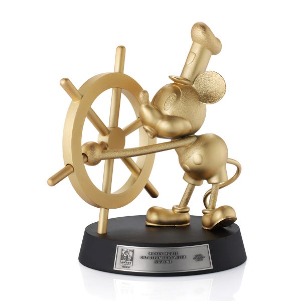 royal selangor Limited Edition Mickey Mouse Steamboat Willie Gilt Figurine