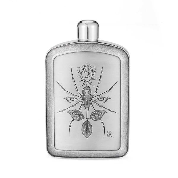 royal selangor Limited Edition Vu Noir Spider Hip Flask