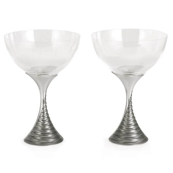 royal selangor Weave Champagne Coupe Pair