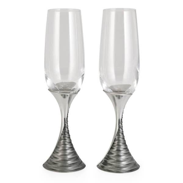 Royal Selangor Weave Champagne Flute Pair