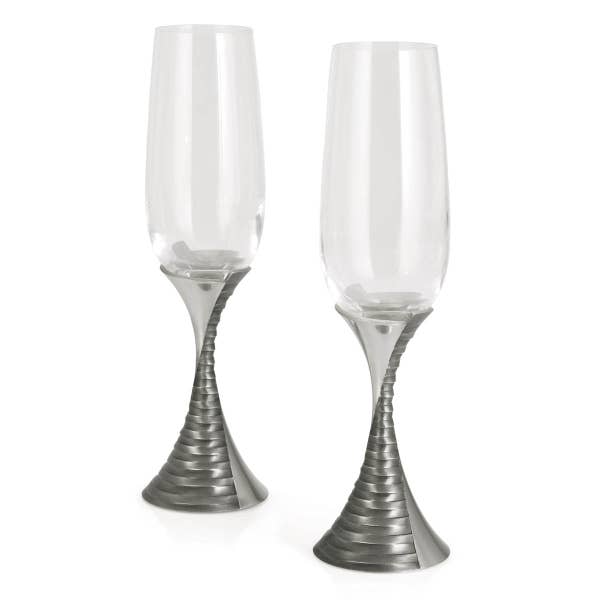 Royal Selangor Weave Champagne Flute Pair