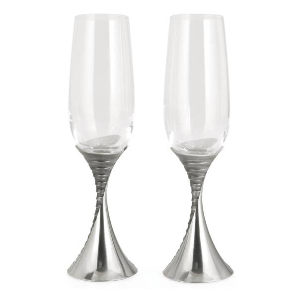 royal selangor Weave Champagne Flute Pair