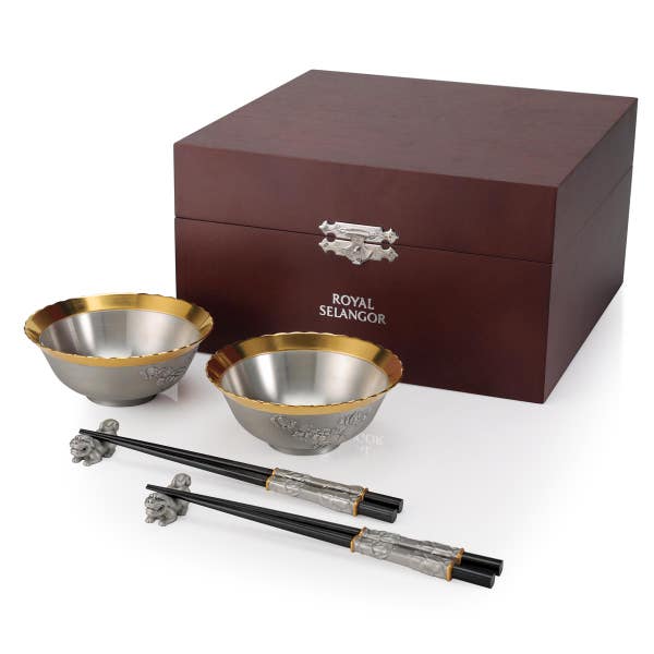 royal selangor Straits Expression Gift-boxed Bowl Chopsticks & Rest Set
