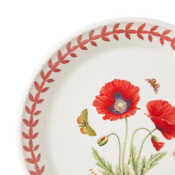 Royal Worcester Botanic Garden Meadow Bread Plate Poppy