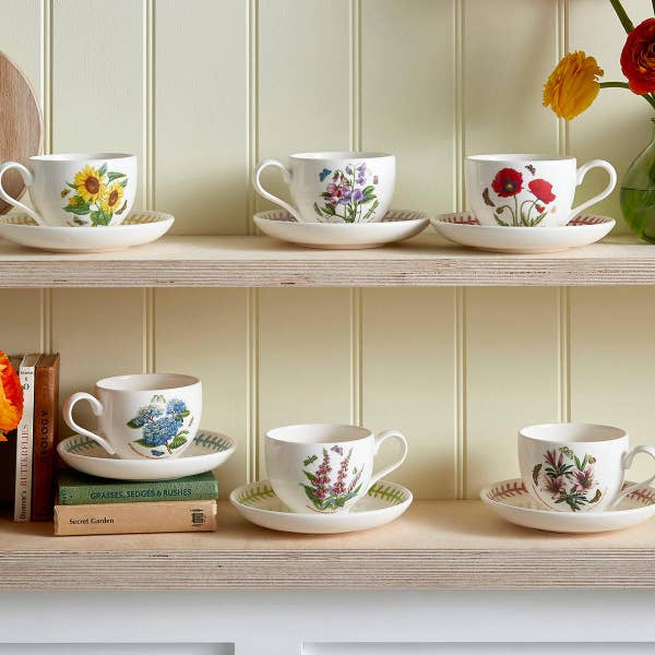 Royal Worcester Botanic Garden Meadow Breakfast Teacup & Saucer Azalea