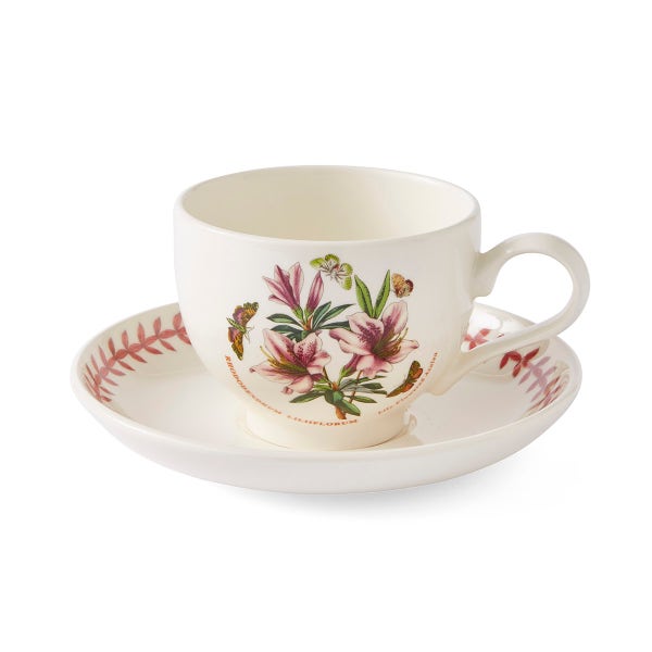 royal worcester Botanic Garden Meadow Breakfast Teacup & Saucer Azalea