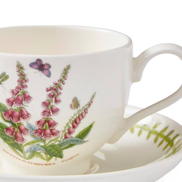 Royal Worcester Botanic Garden Meadow Breakfast Teacup & Saucer Foxglove