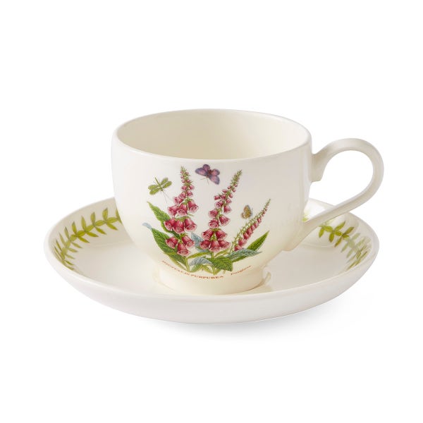 royal worcester Botanic Garden Meadow Breakfast Teacup & Saucer Foxglove