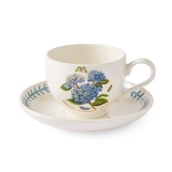 royal worcester Botanic Garden Meadow Breakfast Teacup & Saucer Hydrangea