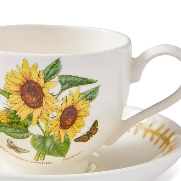 Royal Worcester Botanic Garden Meadow Breakfast Teacup & Saucer Sunflower