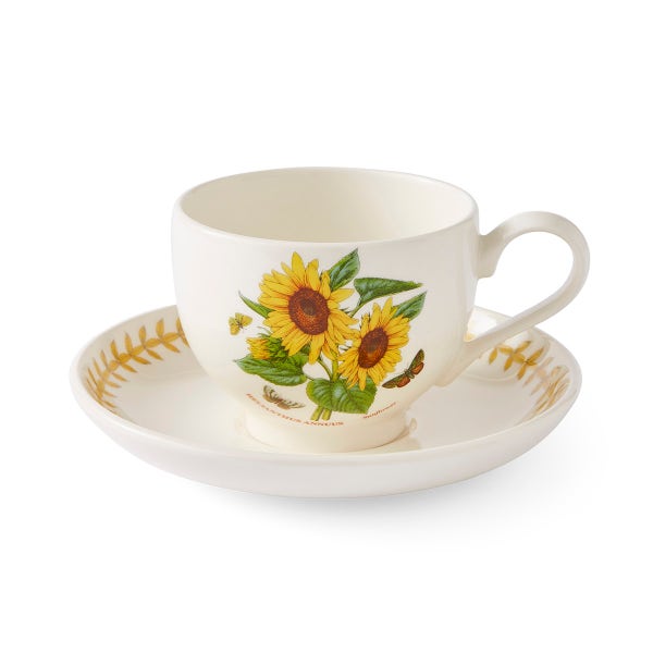 royal worcester Botanic Garden Meadow Breakfast Teacup & Saucer Sunflower