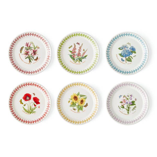 royal worcester Botanic Garden Meadow Set of 6 Bread Plates Assorted