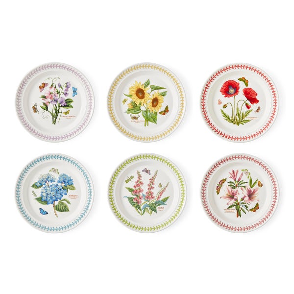 royal worcester Botanic Garden Meadow Set of 6 Dinner Plates Assorted