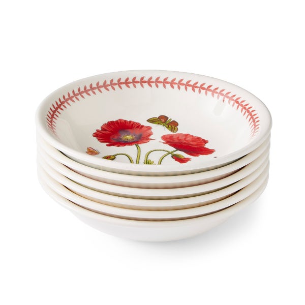 Royal Worcester Botanic Garden Meadow Set Of 6 Pasta Bowls Assorted