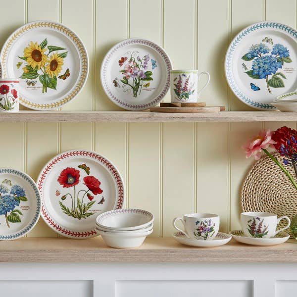 Royal Worcester Botanic Garden Meadow Set Of 6 Teacups & Saucers Assorted