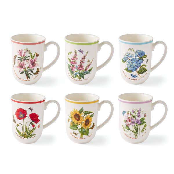 royal worcester Botanic Garden Meadow Set of 6 Tulip Mugs Assorted
