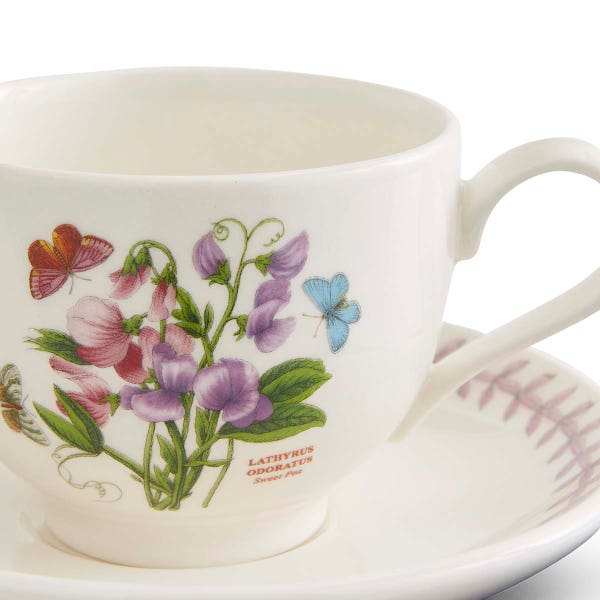 Royal Worcester Botanic Garden Meadow Teacup & Saucer Sweet Pea